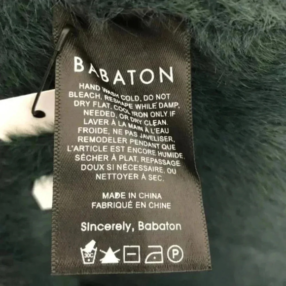 Aritzia Babaton Madison Fuzzy Faux Fur Green Super Soft Crew Neck Dress Size S - Picture 6 of 8